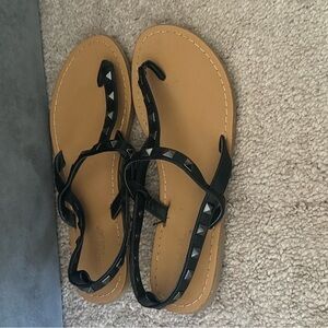 Black Studded Women's Sandals